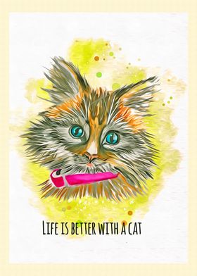 Pop Art Cat Illustration