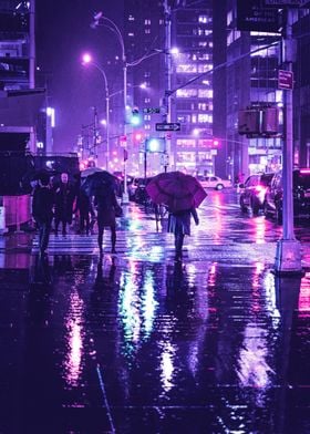 Rain City Street Neon