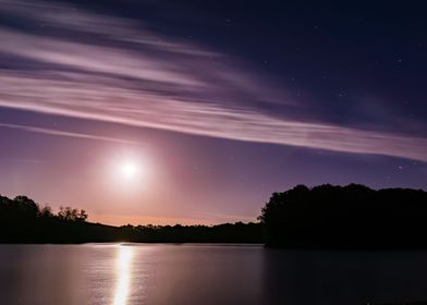 Full moon and water