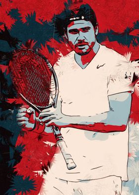 Tennis player artwork