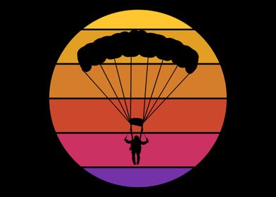 Retro Sunset Skydiving Gif