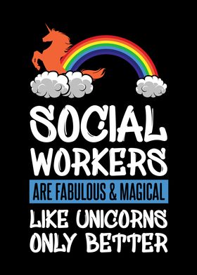 Social Workers Unicorn Red