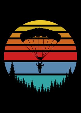 Retro Sunset Skydiving Gif