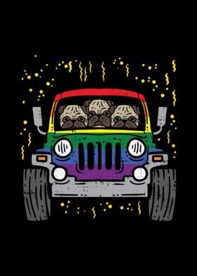 Pugs Dog Truck LGBT