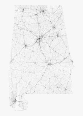 Roads of Alabama Map