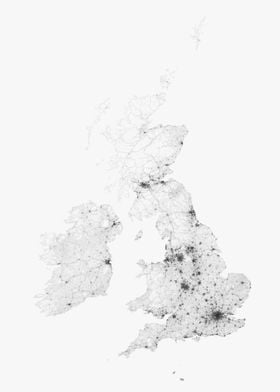 Roads of British Isles Map