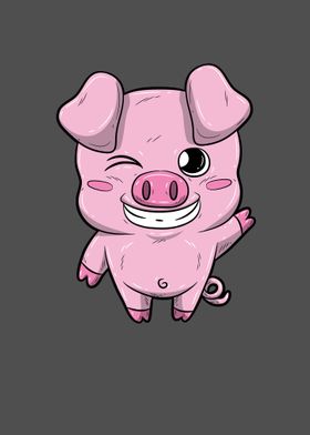 Cute Little Pig Sweet Swin