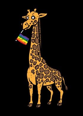 Giraffe Rainbow Flag