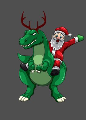 Santa Claus T rex Christma