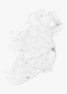 Roads of Ireland Map