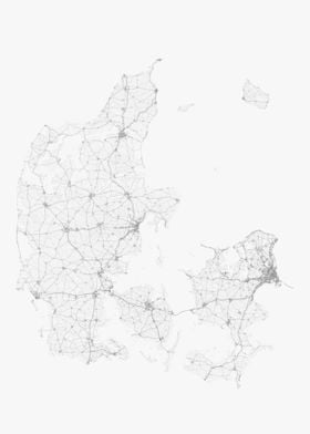 Roads of Denmark Map