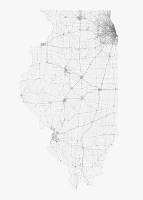 Roads of Illinois Map