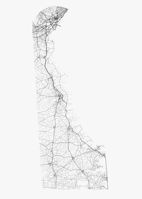 Roads of Delaware Map