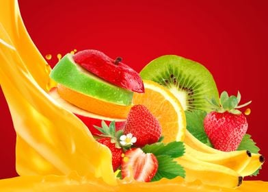 fruits splash