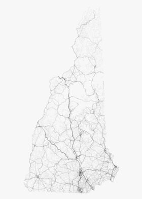 Roads of New Hampshire Map