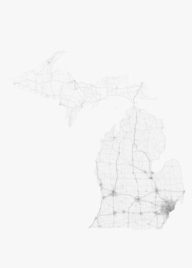 Roads of Michigan Map