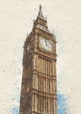 Big Ben Tower Sketch