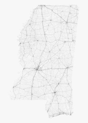 Roads of Mississippi Map