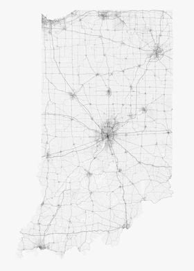 Roads of Indiana Map