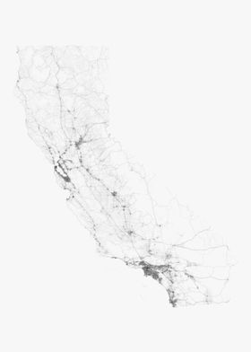 Roads of California Map