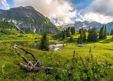 Mountain lake in the Alps