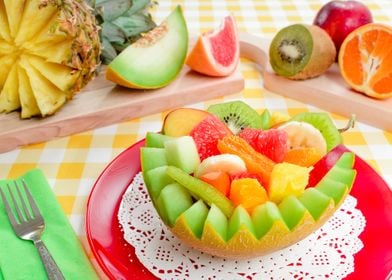 nature fruits a cup melon