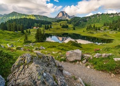 Mountain lake in the Alps