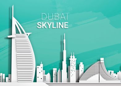 Paper Cut Dubai Skyline