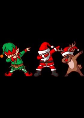 Dabbing Santa Elves Xmas C