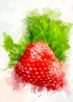 Strawberry abstract art