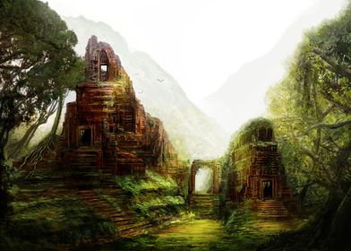 Fantasy ancient temples 