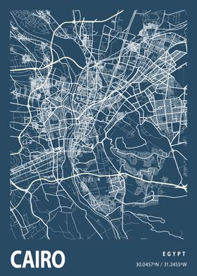 Cairo Blueprint Street Map