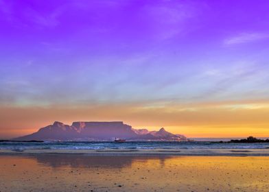 Table mountain at sunrise 