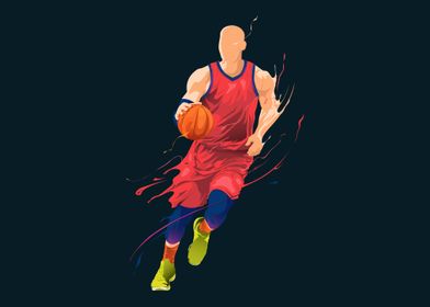 Basketball player splash