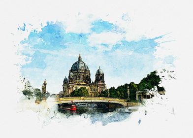 Berlin Watercolor Displate