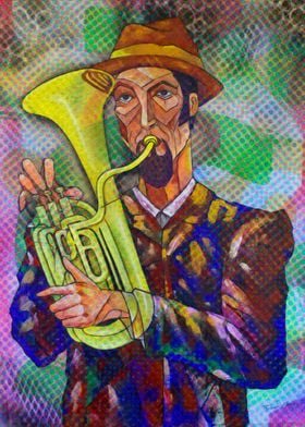 Bass horn musician