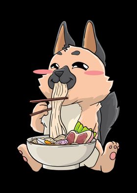 German Shepherd Ramen Nood