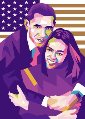 BARACK OBAMA AND HIS WIFE