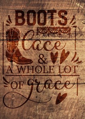 BOOTS LACE GRACE WOOD