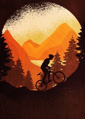 Mountainbiker Sunset