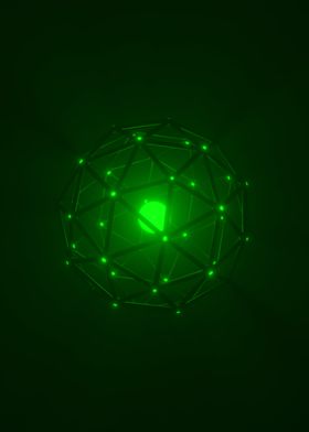 Neon Green Icosphere