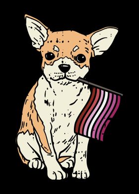 Chihuahua Dog Lesbian Flag