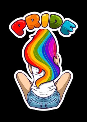 Rainbow Hair LGBT Pride' Poster by BoredKoalas | Displate