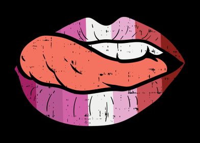 Lesbian Pride Lips Tongue