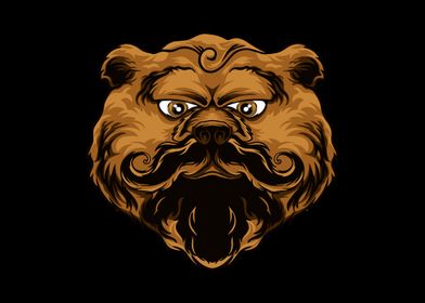 Bear mustache detailed art