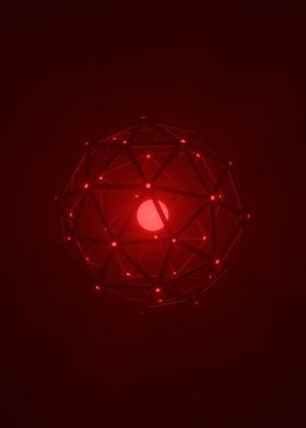 Crimson Red Icosphere