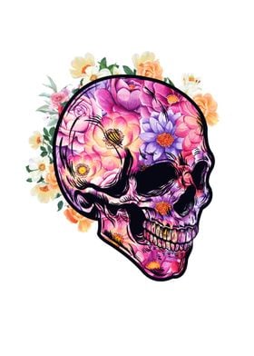 Skull with flower