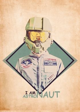 Astronaut Retro Poster