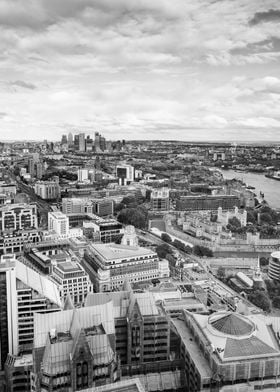 London skyline from sky