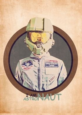 Astronaut Retro Poster